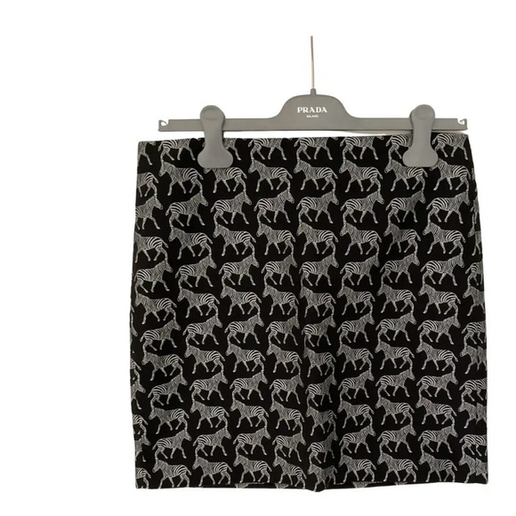 J. Crew Black and White Zebra Print Mini Skirt - Picture 1 of 2